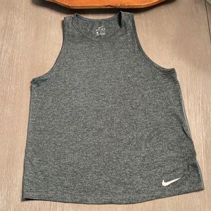 Nike womens Dri-Fit gym grey training tank in Size M athletic workout running